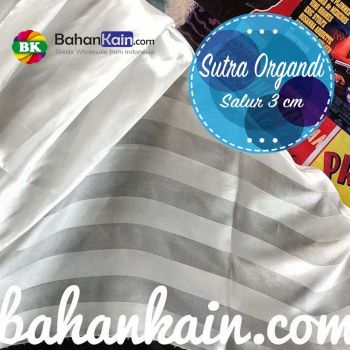 Kain Sutra Organdi Salur Lebar 115 CM